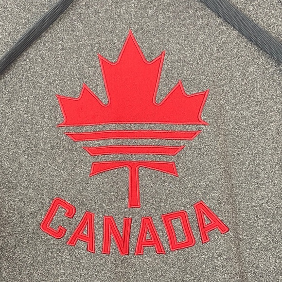 Adidas Dark Gray Hoodie Sweatshirt with Red Canada Design - Picture 2 of 12